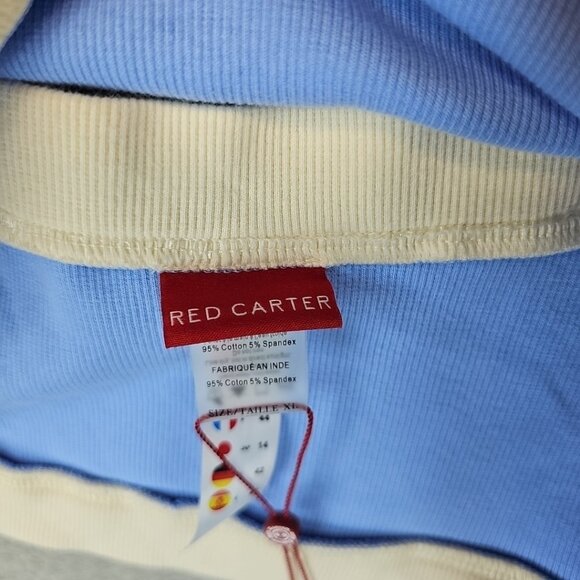 Red Carter Colorblocked Crop Top Womens Size XL Crystal Blue Cotton Stretch - Picture 6 of 11
